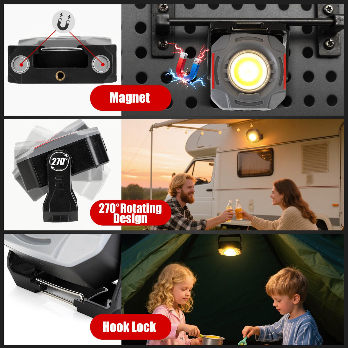 Magnetic Rechargeable Job Site Light with Hook G108
