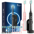 2 Pack Rechargeable Electric Toothbrush with 12 Brush Heads & 2 Travel Case R59655