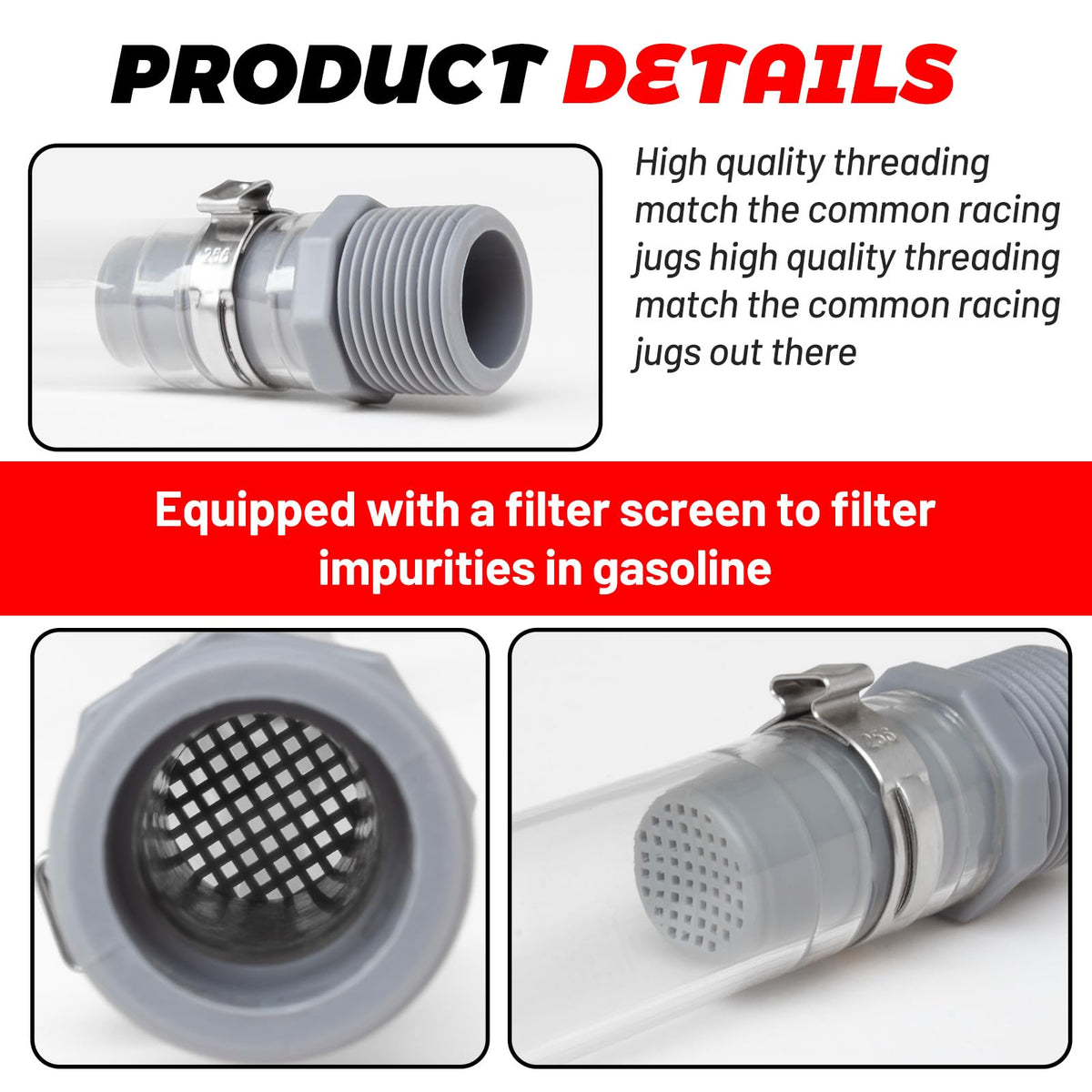 2 PCS 5 Gal Gas Can Hose T9653