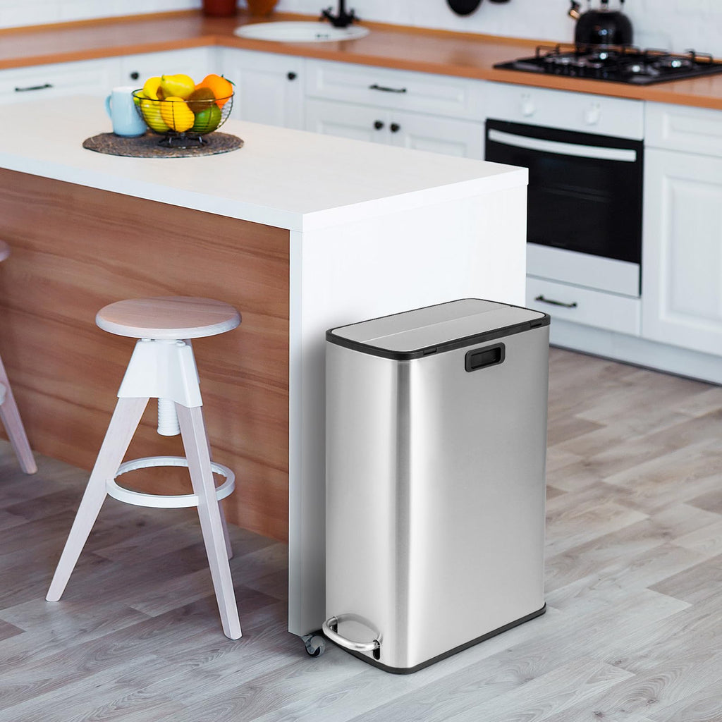 12 Gallon Stainless Steel Kitchen Trash Can D8154