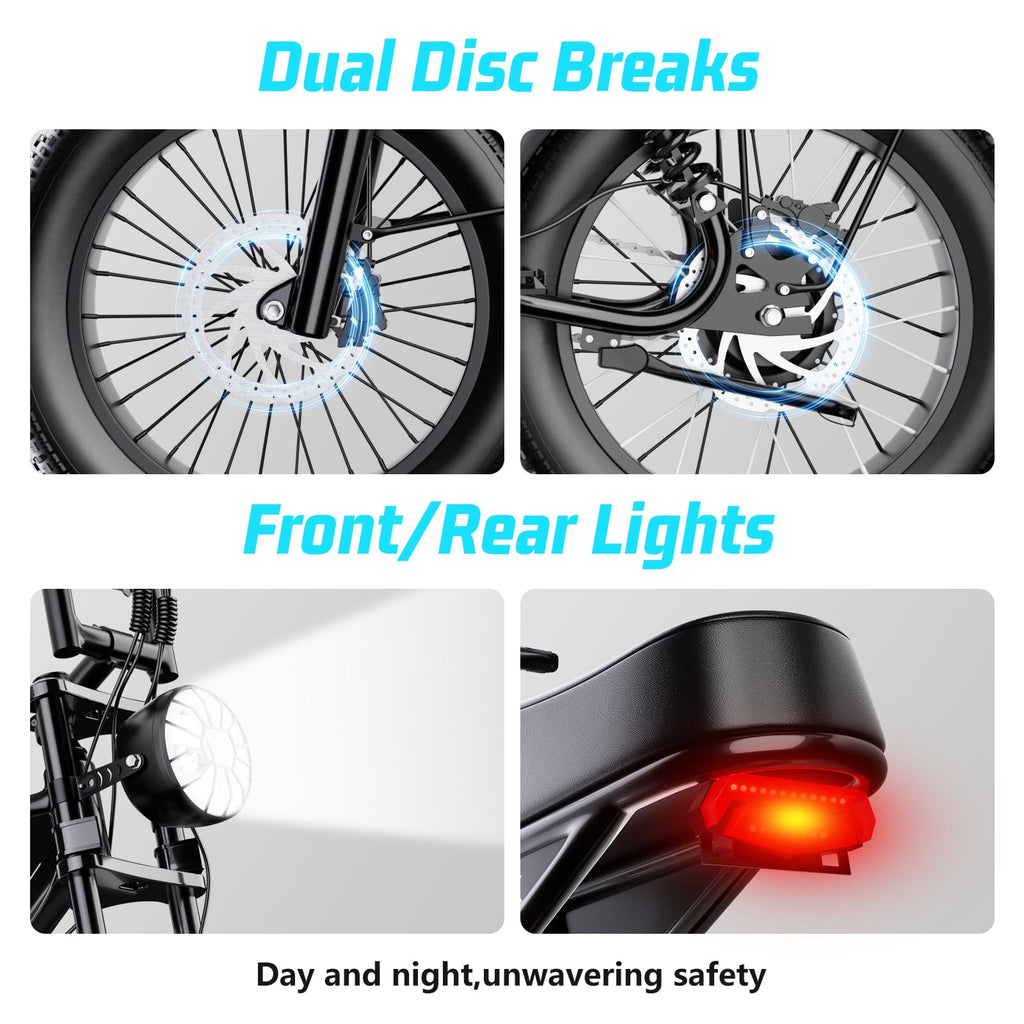 Electric Dirt Bike for Adults, 16"/20" x 4.0 Fat-Tire All-Terrain Ebike X1198