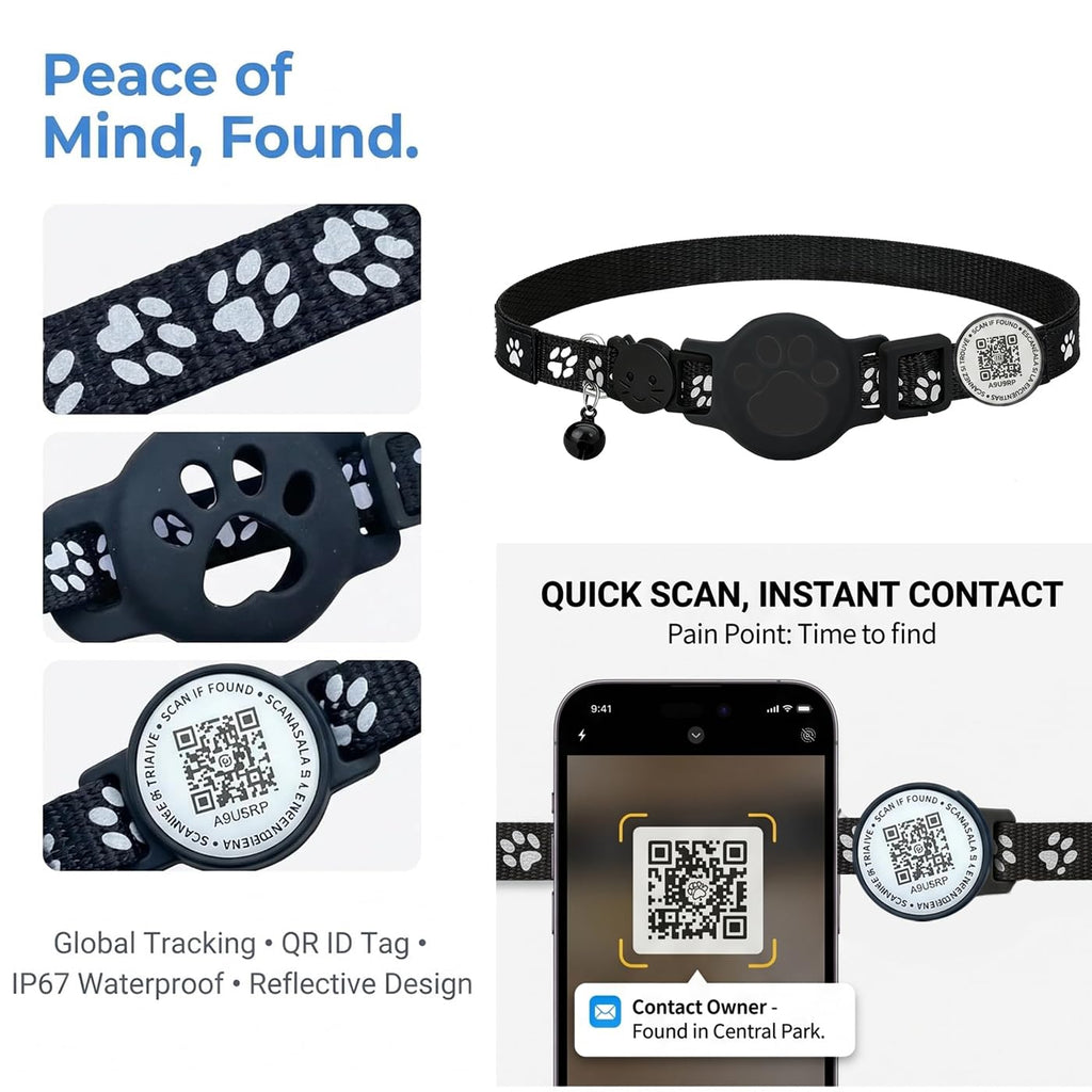 Waterproof QR Code GPS Cat Collar B203