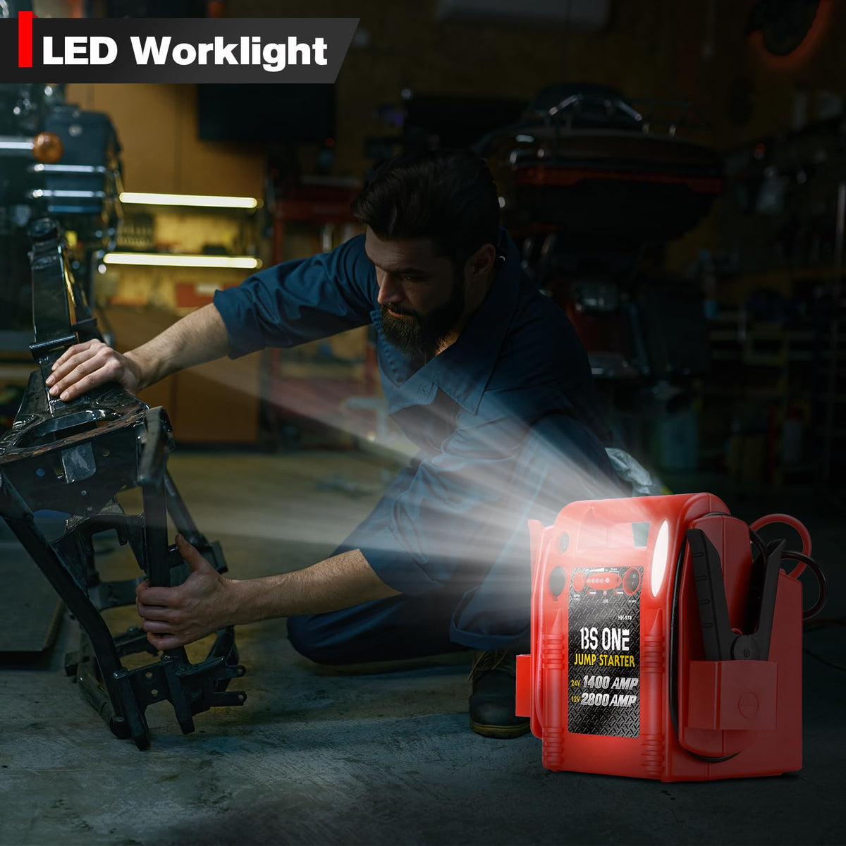 24V / 12V Heavy Duty Jump Starter with USB/DC Output and LED Light N4631