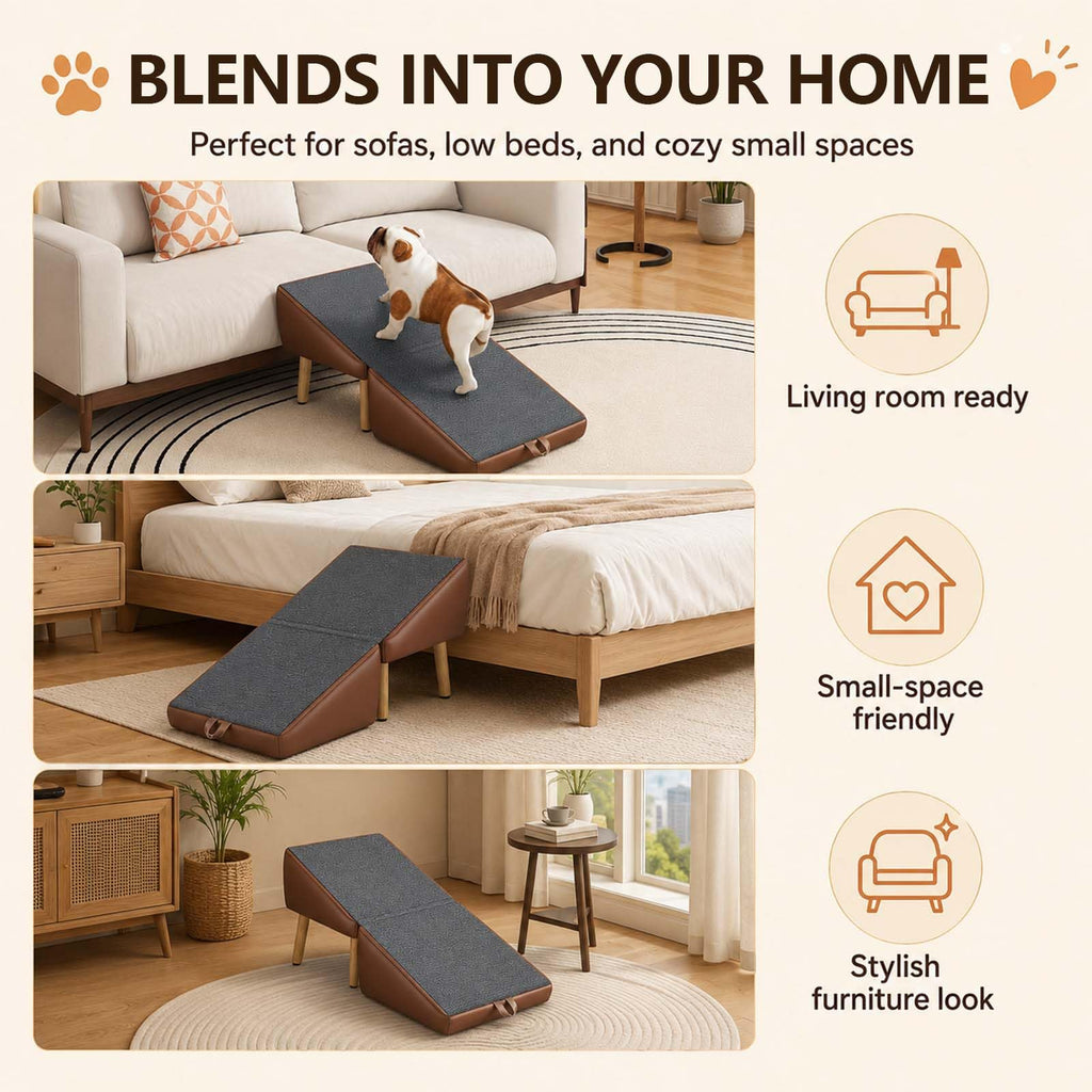 16" H Foldable Wooden Pet Stairs N228