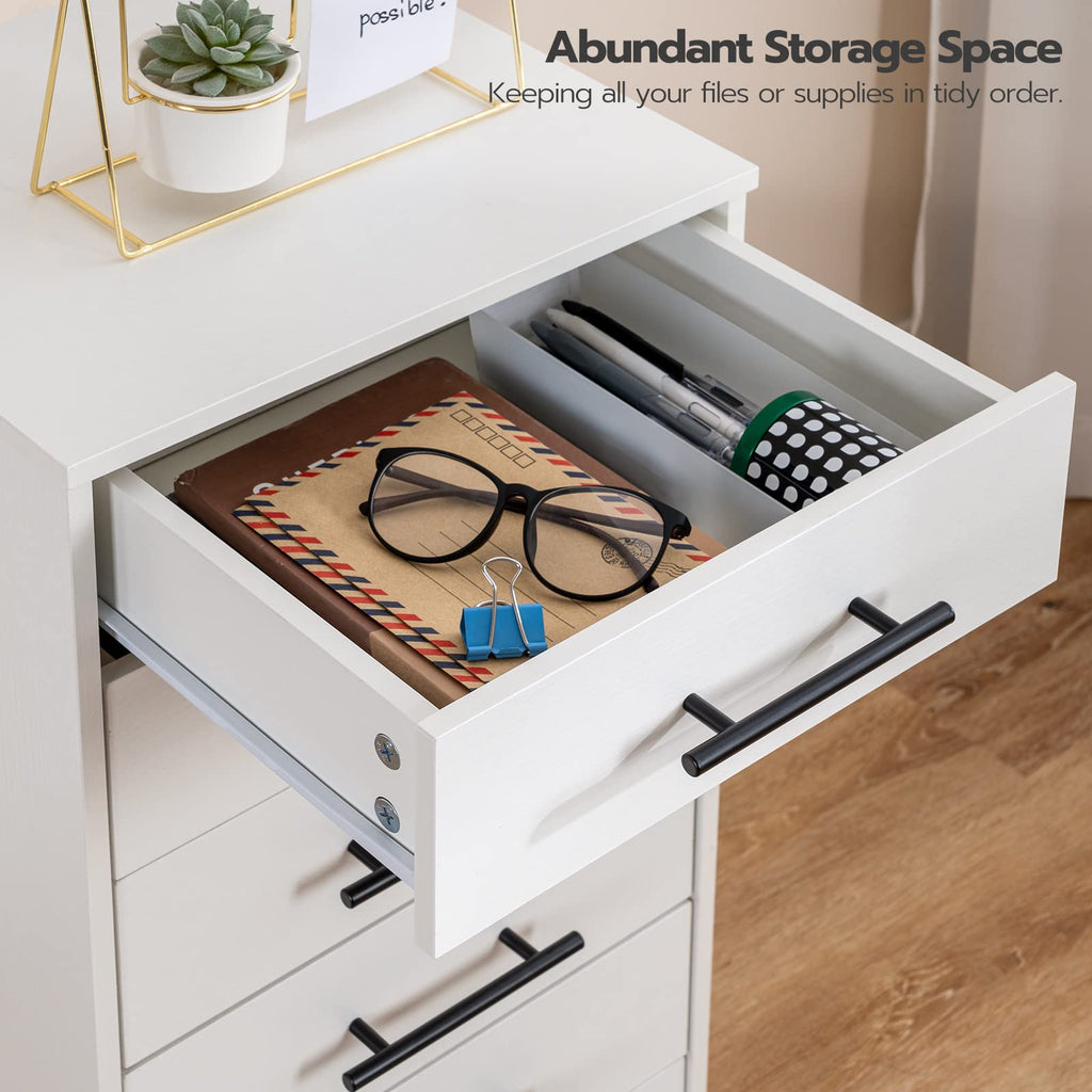 White 7 Drawer Wood File Cabinet Z1631