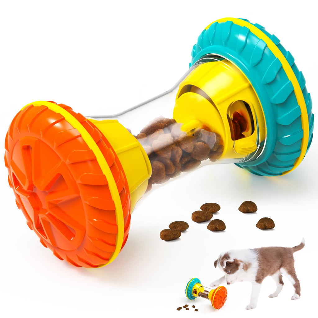 Interactive Dog Puzzle Toy Treat Dispensing Slow Feeder Yellow N90707