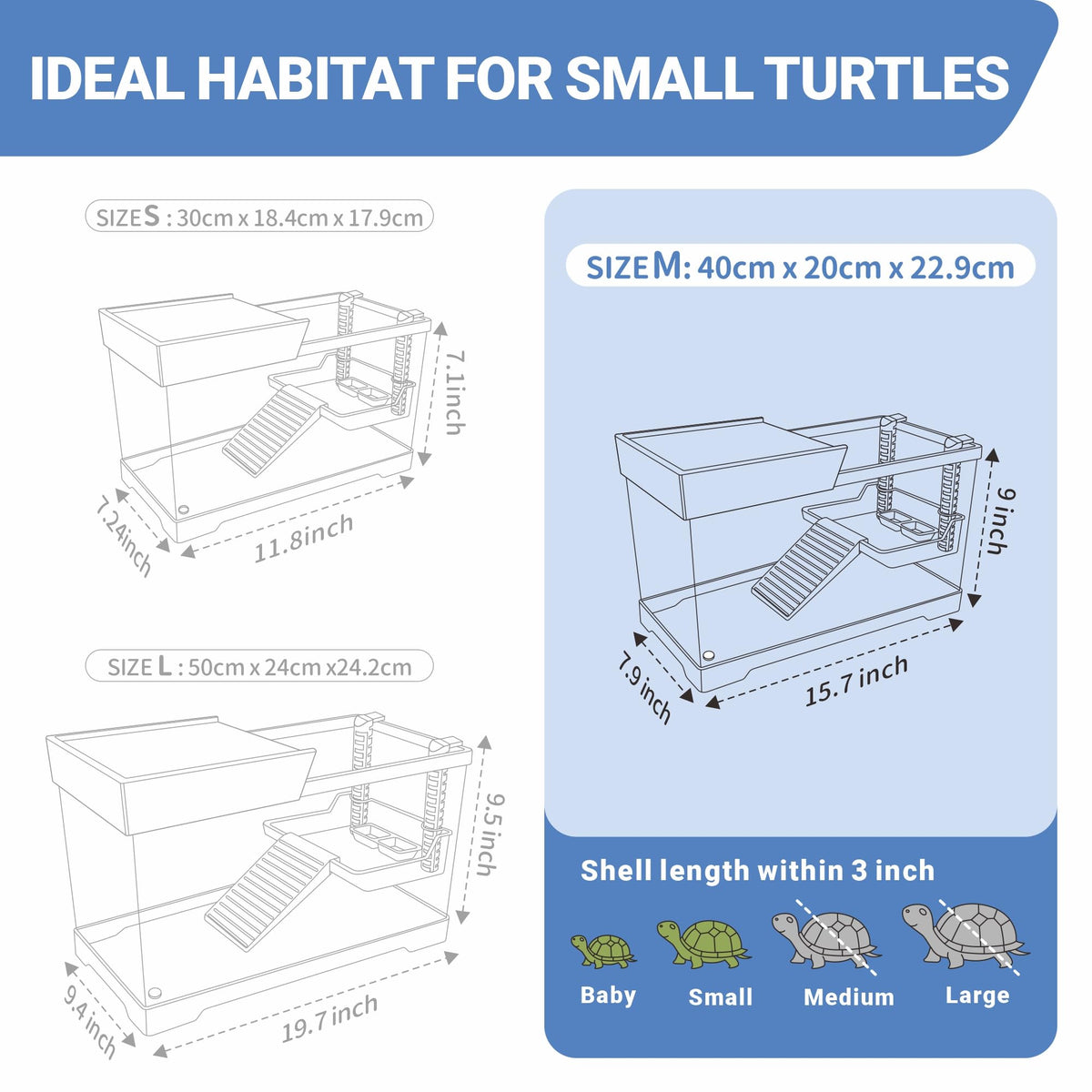 Aquatic Turtle Tank with Lamp and Filter Kit I809