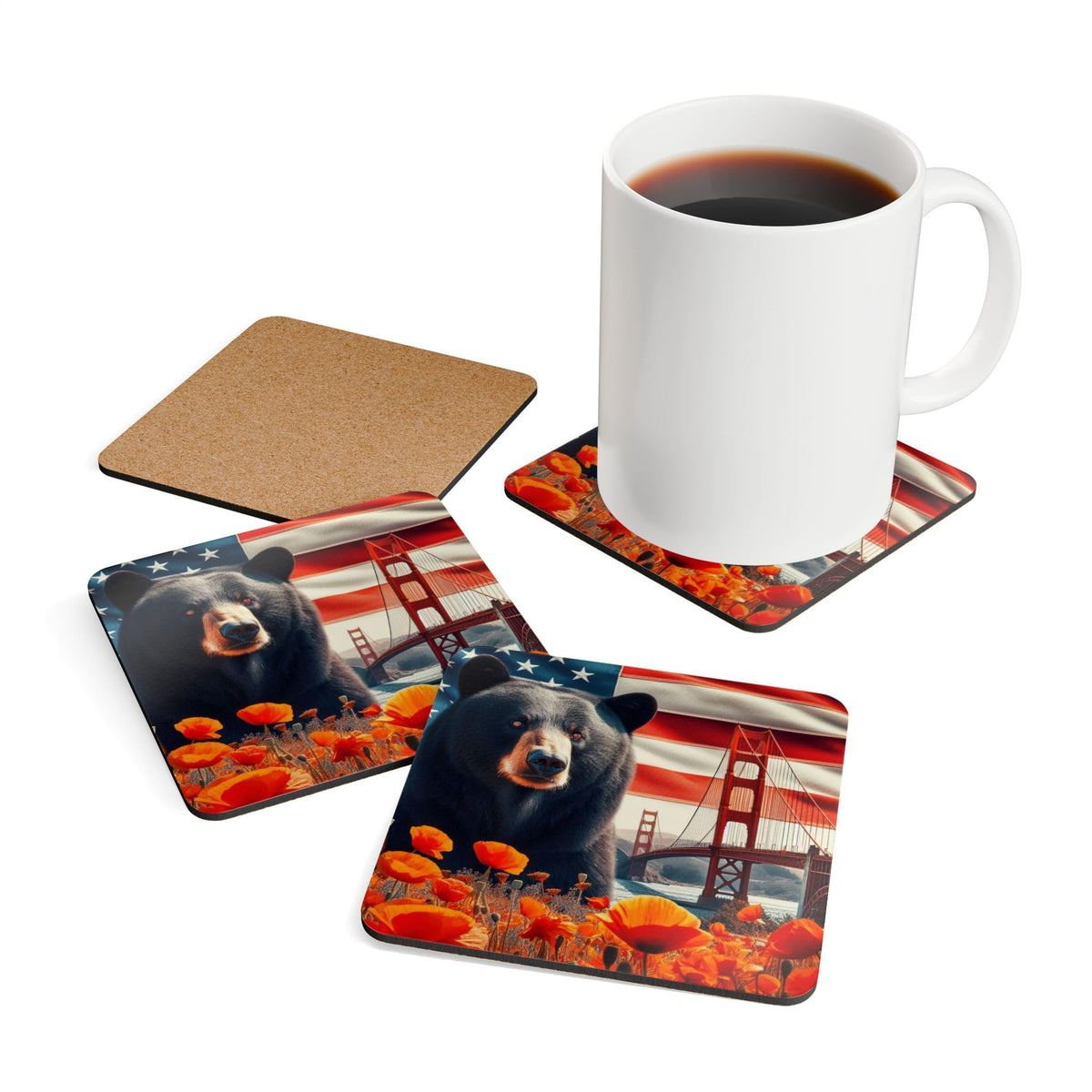 USA Flag Coasters Set of 4 T9193