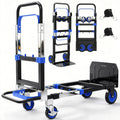 3-in-1 Folding Heavy Duty Hand Truck Dolly Cart Trolley with Wheels (Blue) M87445