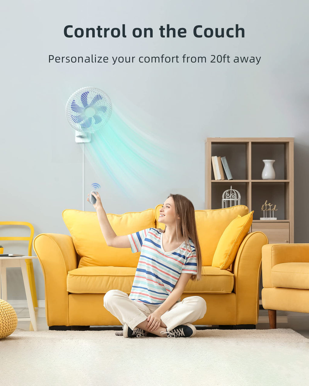 10'' Wall Mount Fan with Light and Remote Control Q797