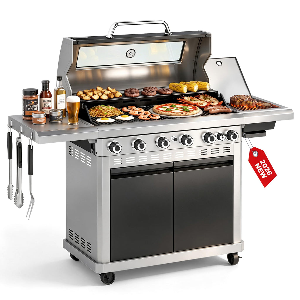 6 Burner Propane Gas Grill with Infrared Side Burner Z6745