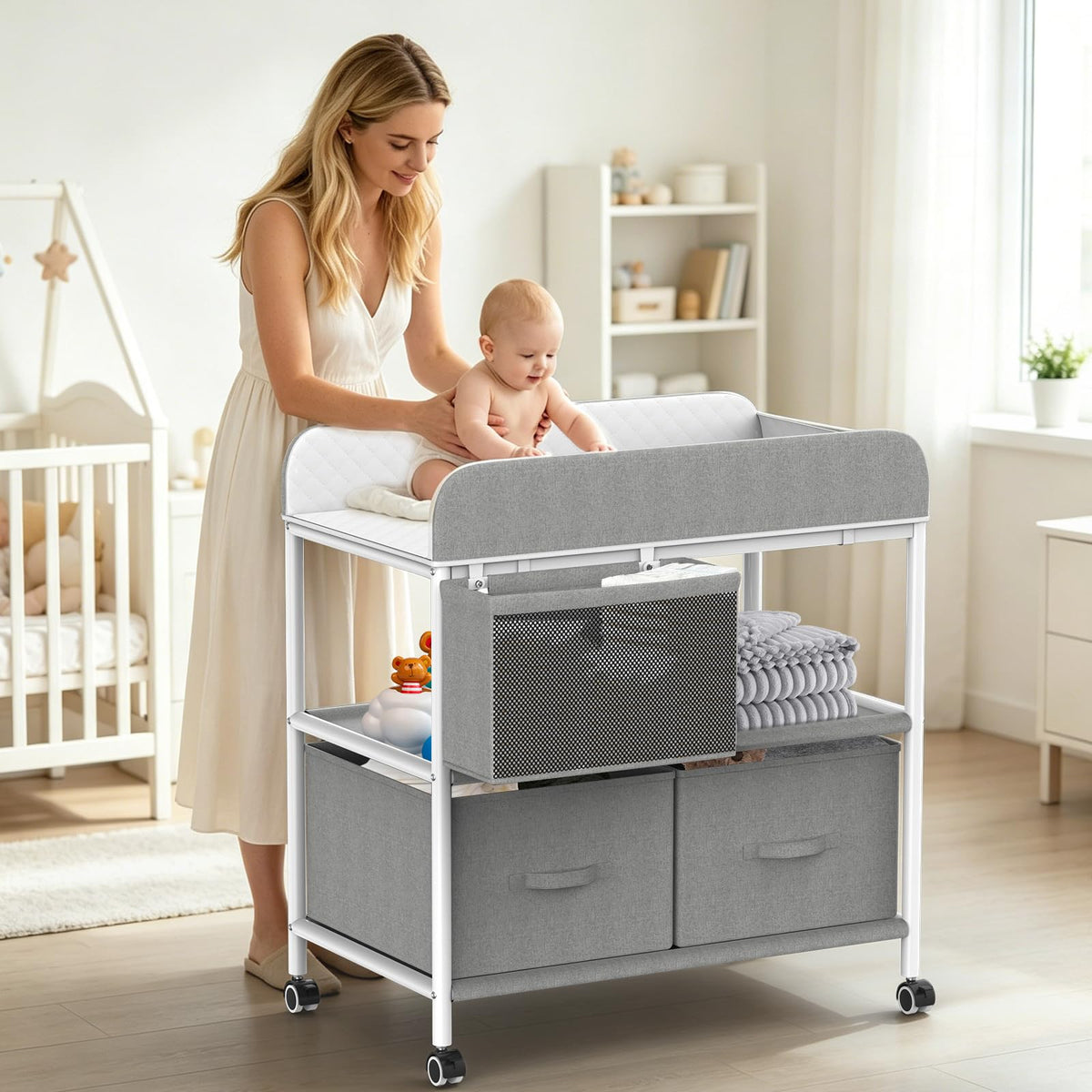 Portable Baby Changing Table with Wheels N511848