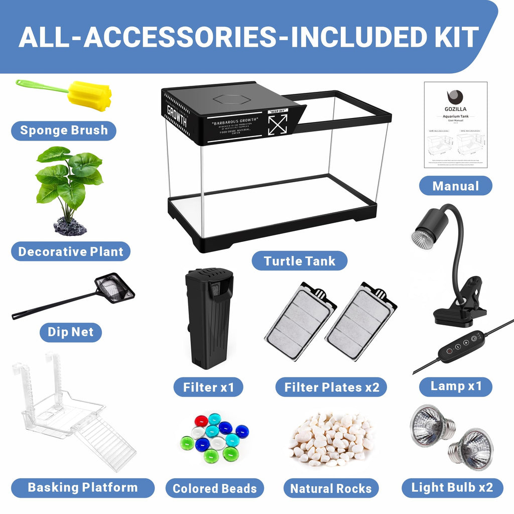 Aquatic Turtle Tank with Lamp and Filter Kit I809