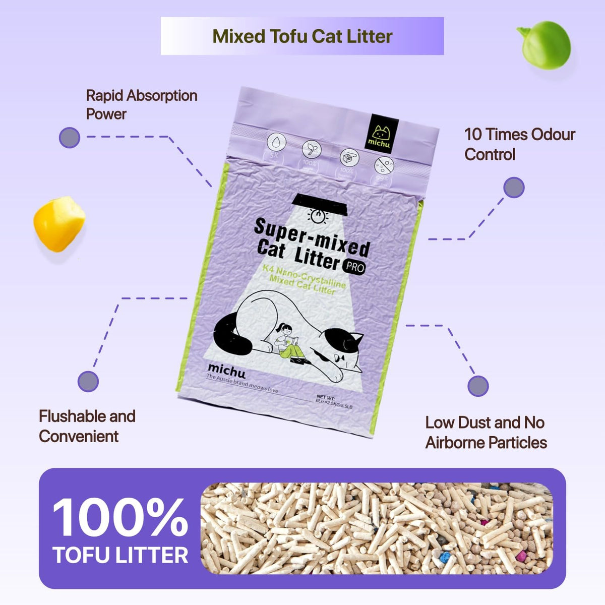 Mixed Tofu Cat Litter 5.5Lb 4 Pack T175682