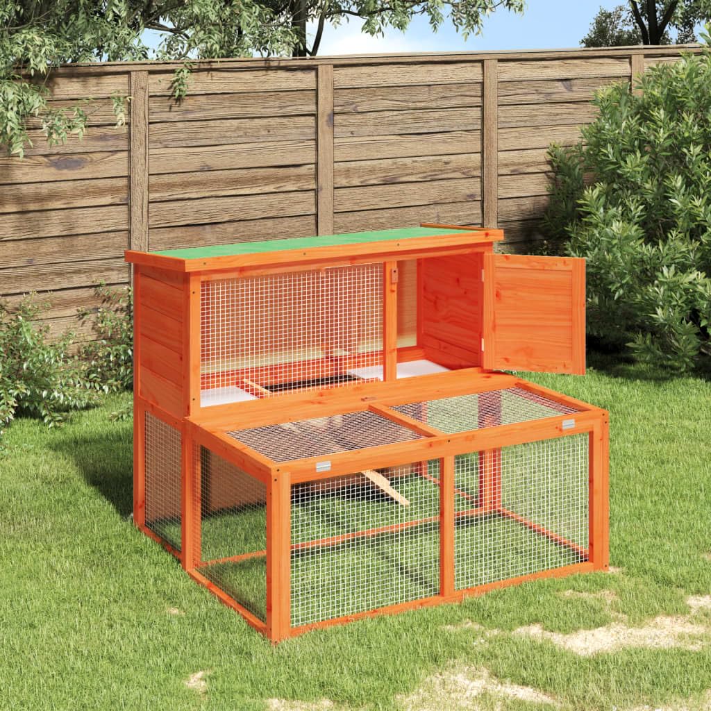 Wooden Rabbit Hutch 2-Tier Small Animal Cage G8029