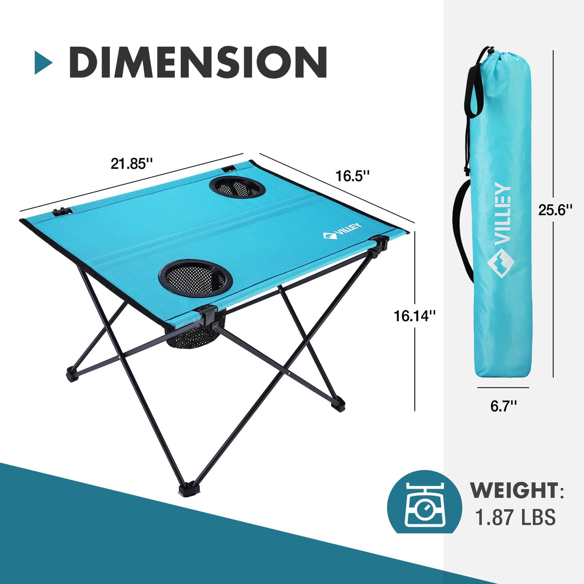 Folding Camping Table with 2 Cup Holders G9491