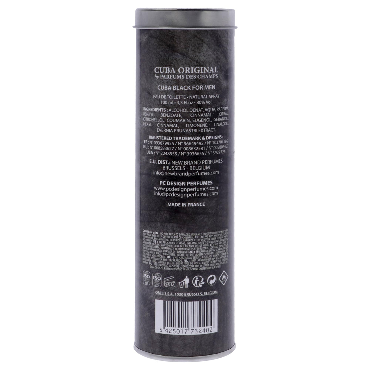 Black Men EDT Spray 3.3 Ounce U994175