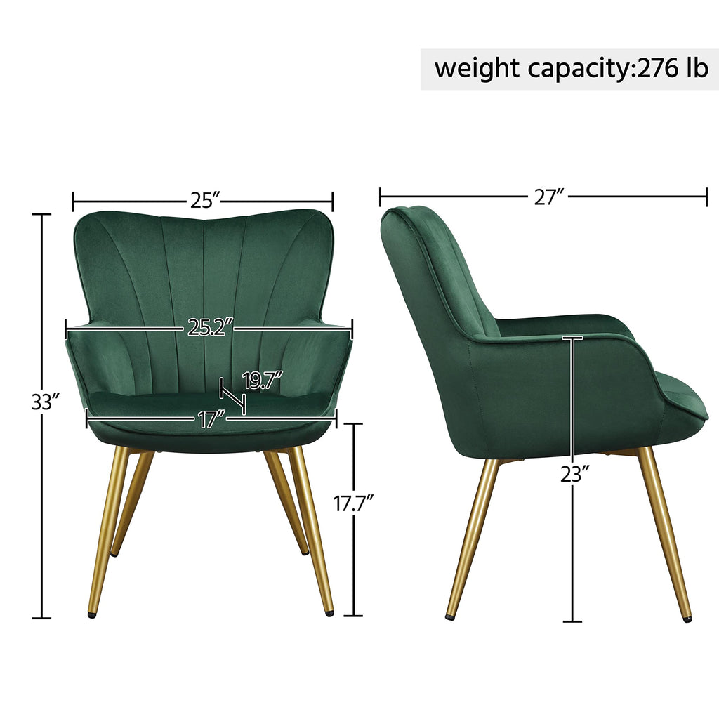 Green Upholstered Accent Chairs Set of 2 U6268