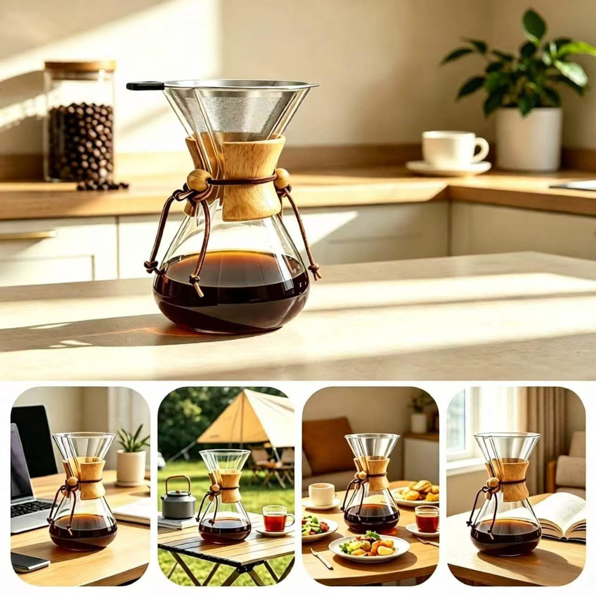Glass 10 Cup Coffee Pour Over Set F90111