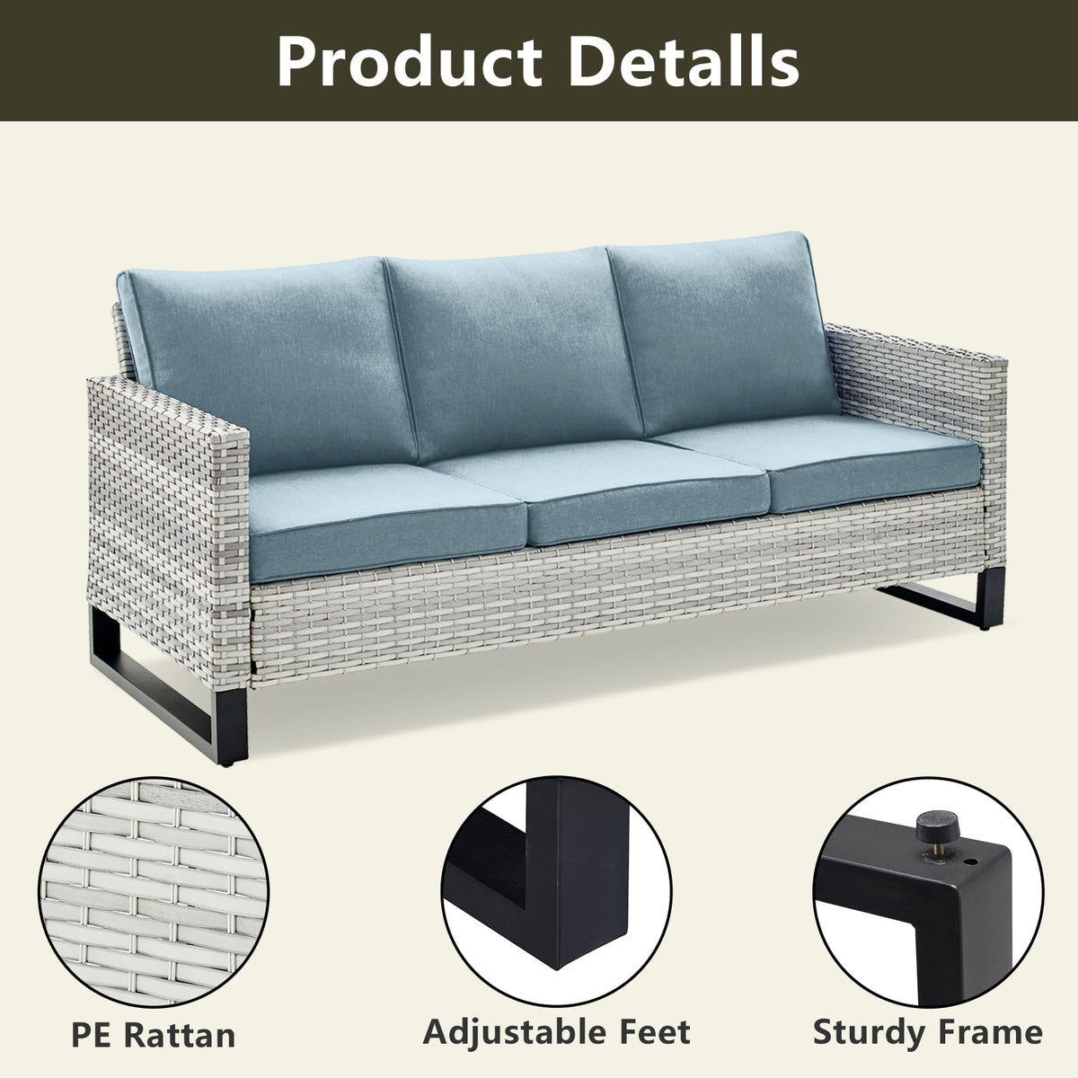6 Piece Wicker Patio Conversation Set with Swivel Rocker Chairs and Ottoman K792878