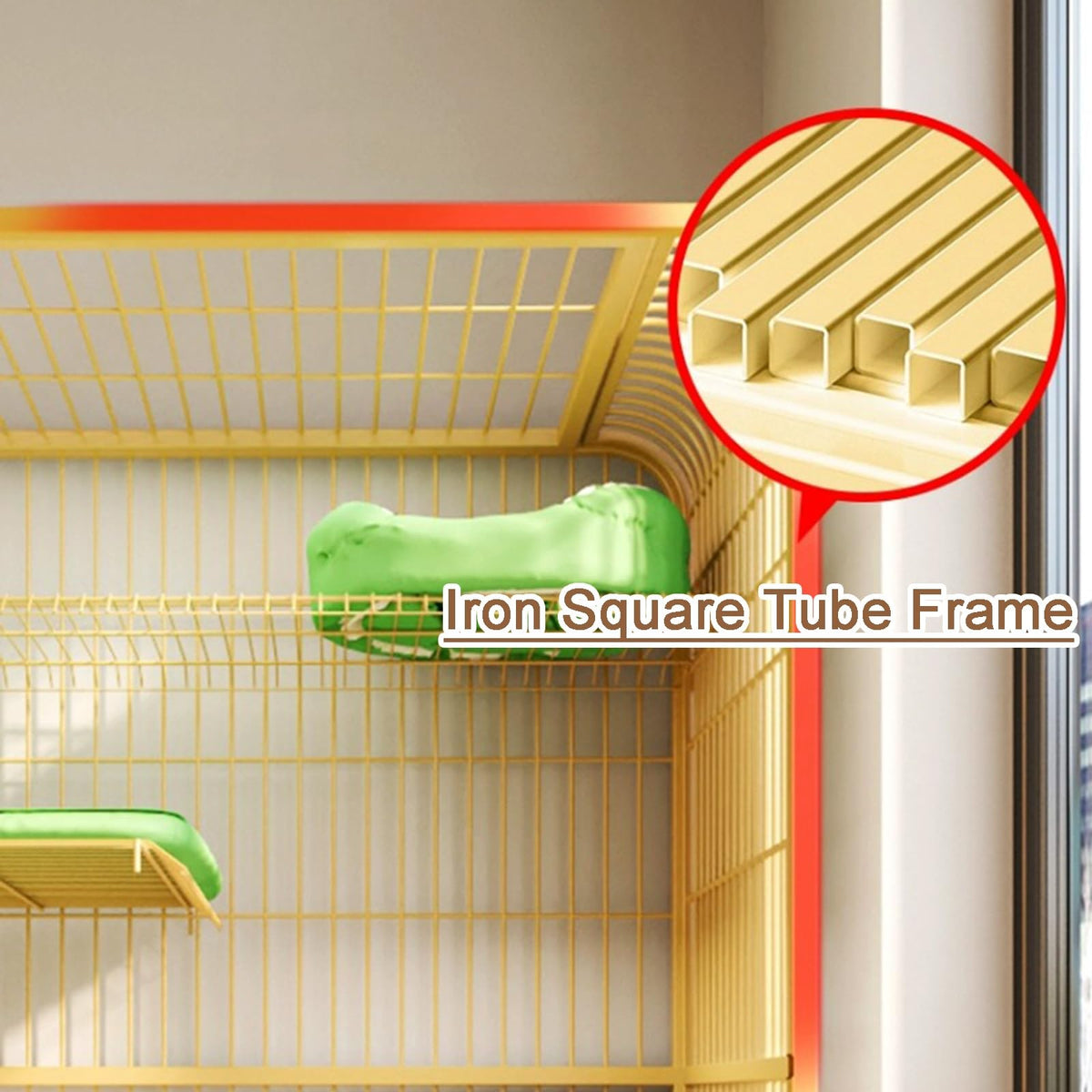 4-Tier Metal Wire Cat Cage with Litter Box and Hammock N9278