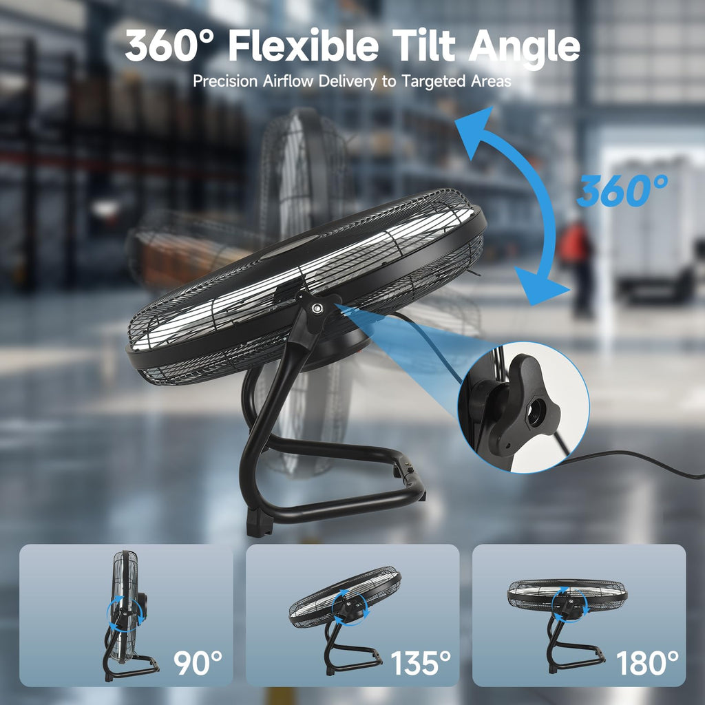 20" High Velocity Metal Floor Fan with Light K625989