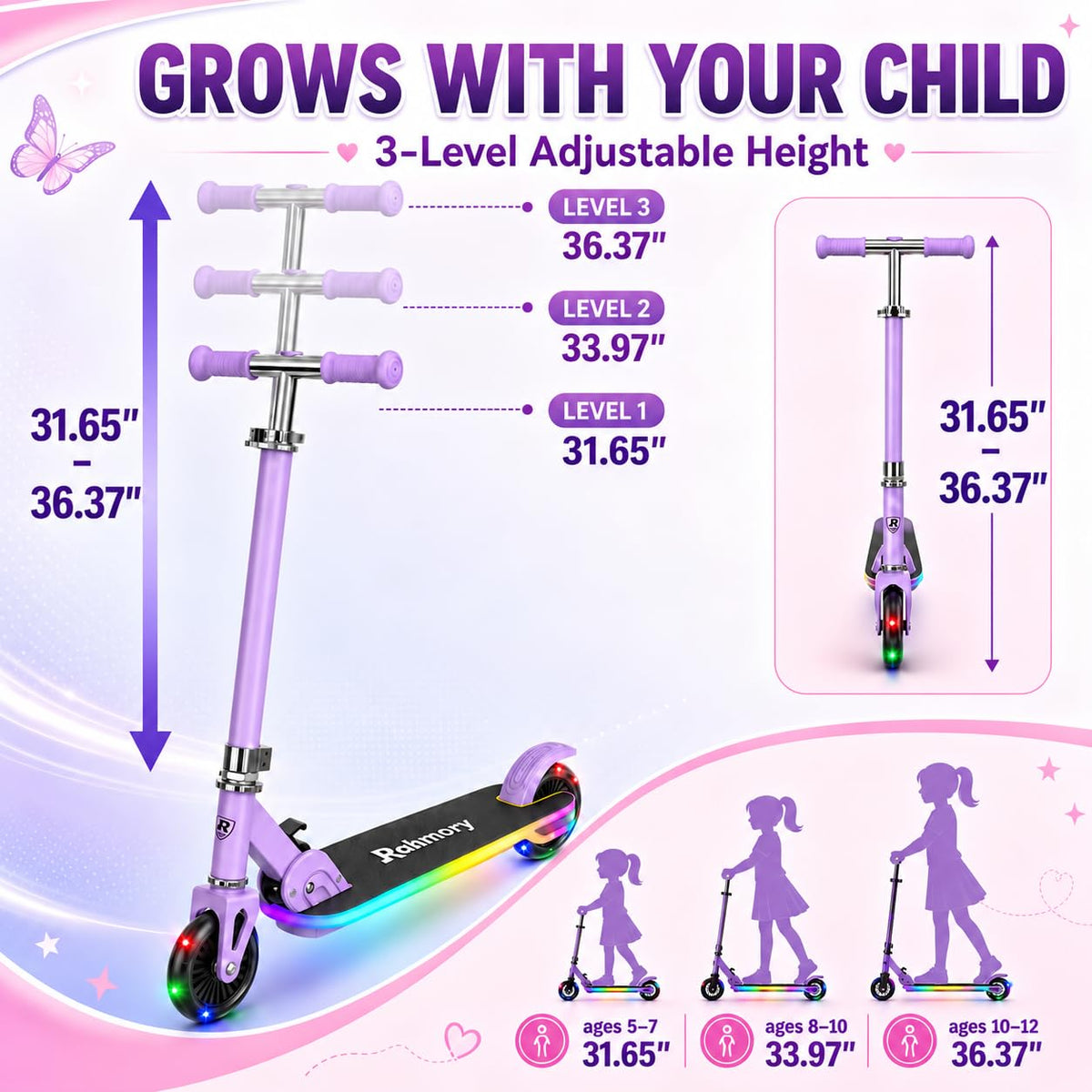 Light-Up 2 Wheel Kids Scooter H2260