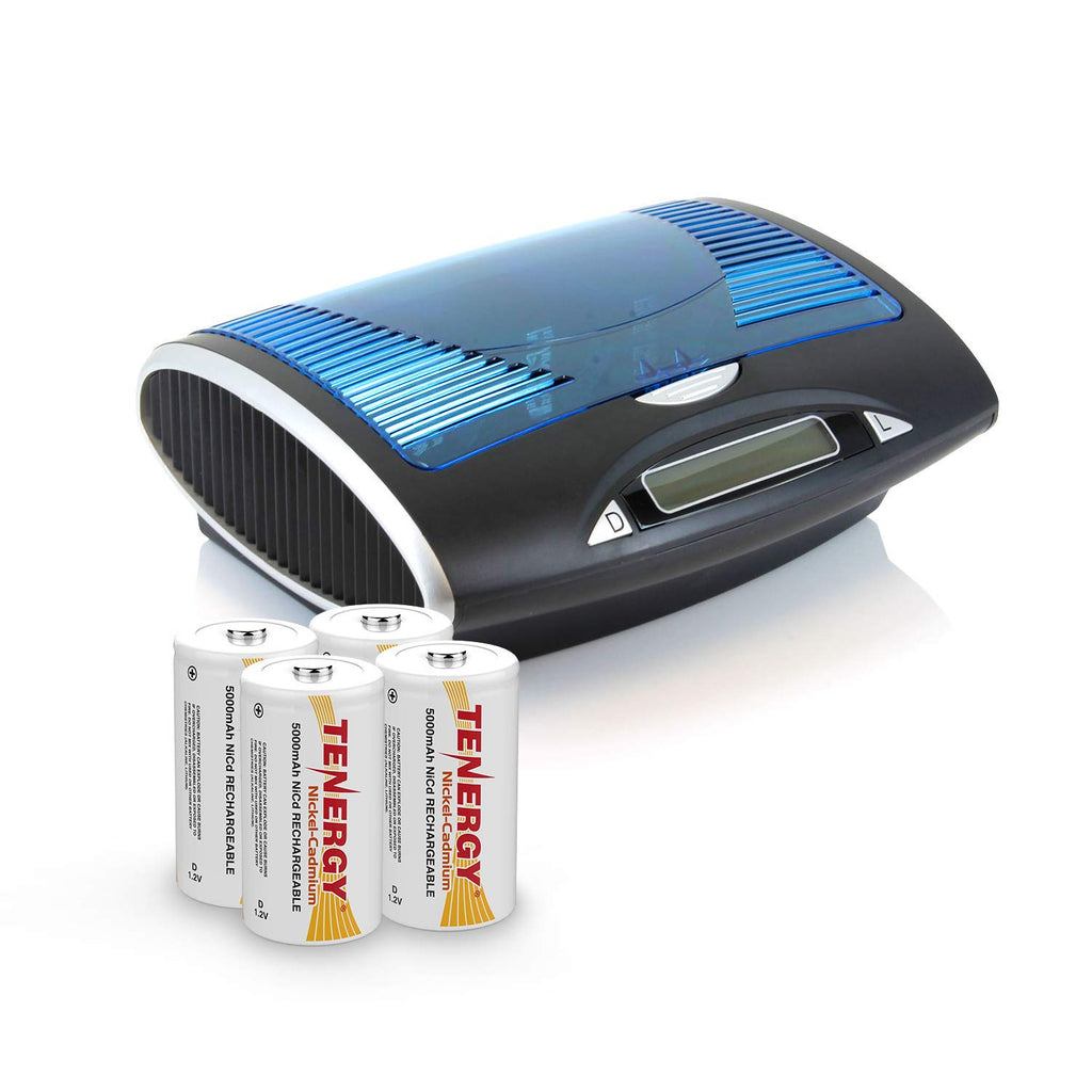 Rechargeable NiCd D Batteries and LCD Smart Charger N177