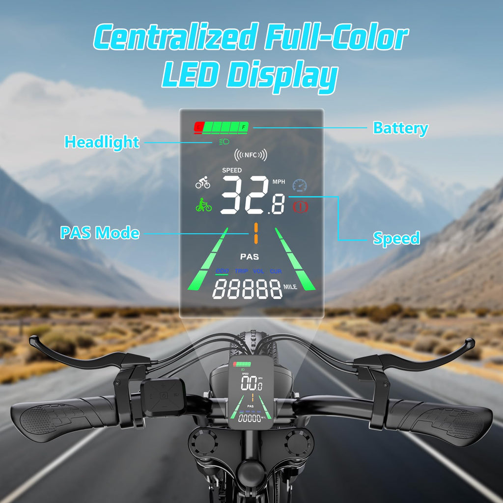 Electric Dirt Bike for Adults, 16"/20" x 4.0 Fat-Tire All-Terrain Ebike X1198