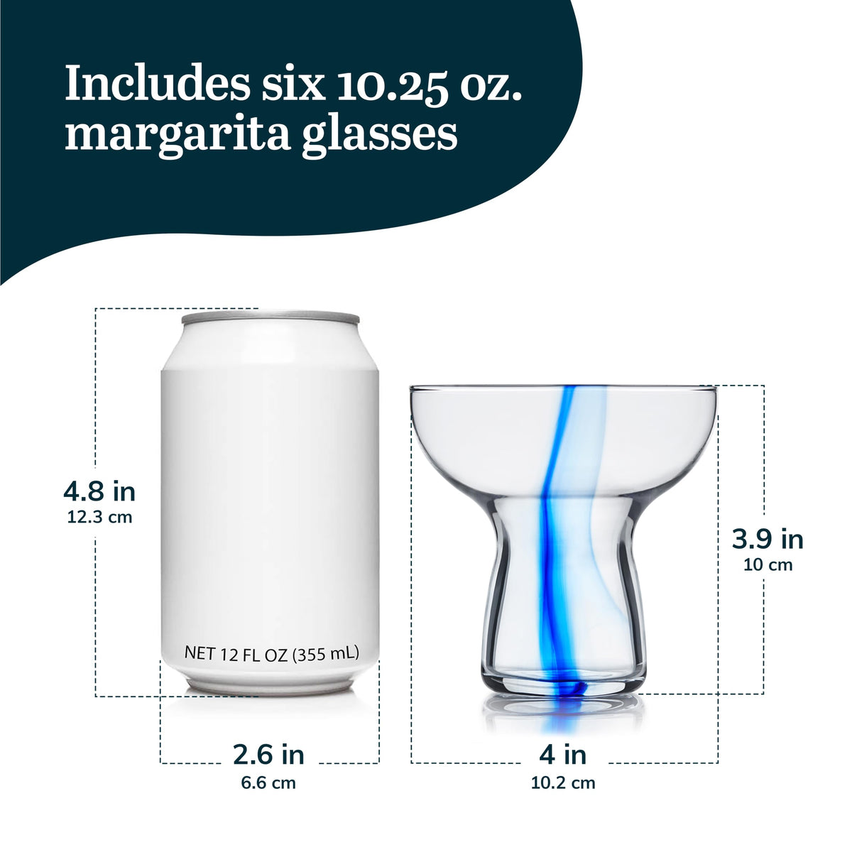 Blue Ribbon Stemless Margarita Glasses Set of 6 S45597