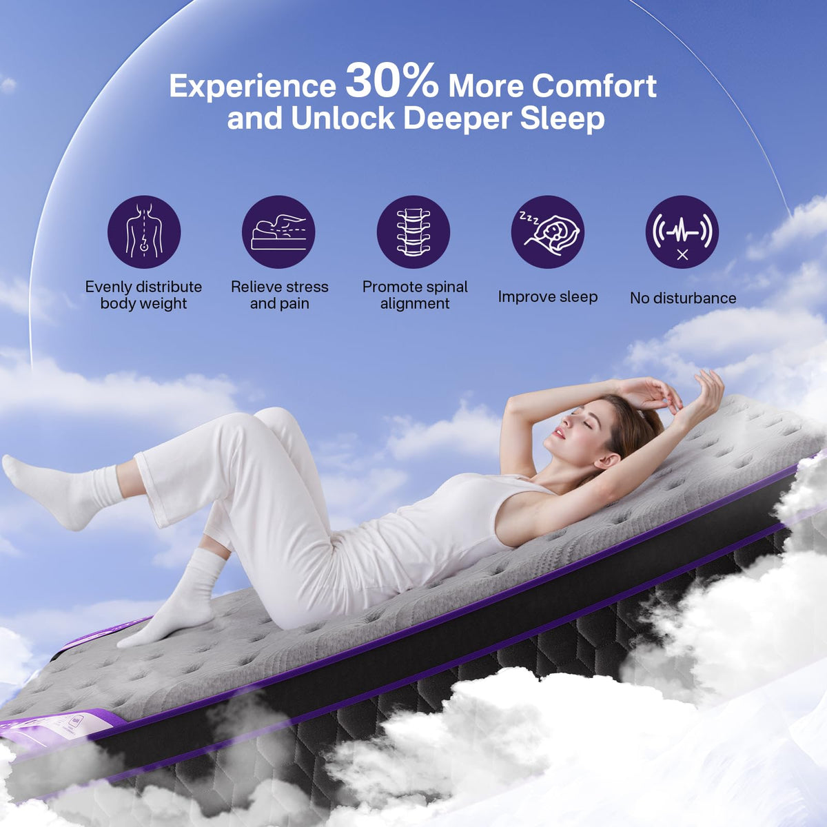 12 Inch Full Size Hybrid Mattress Z6883