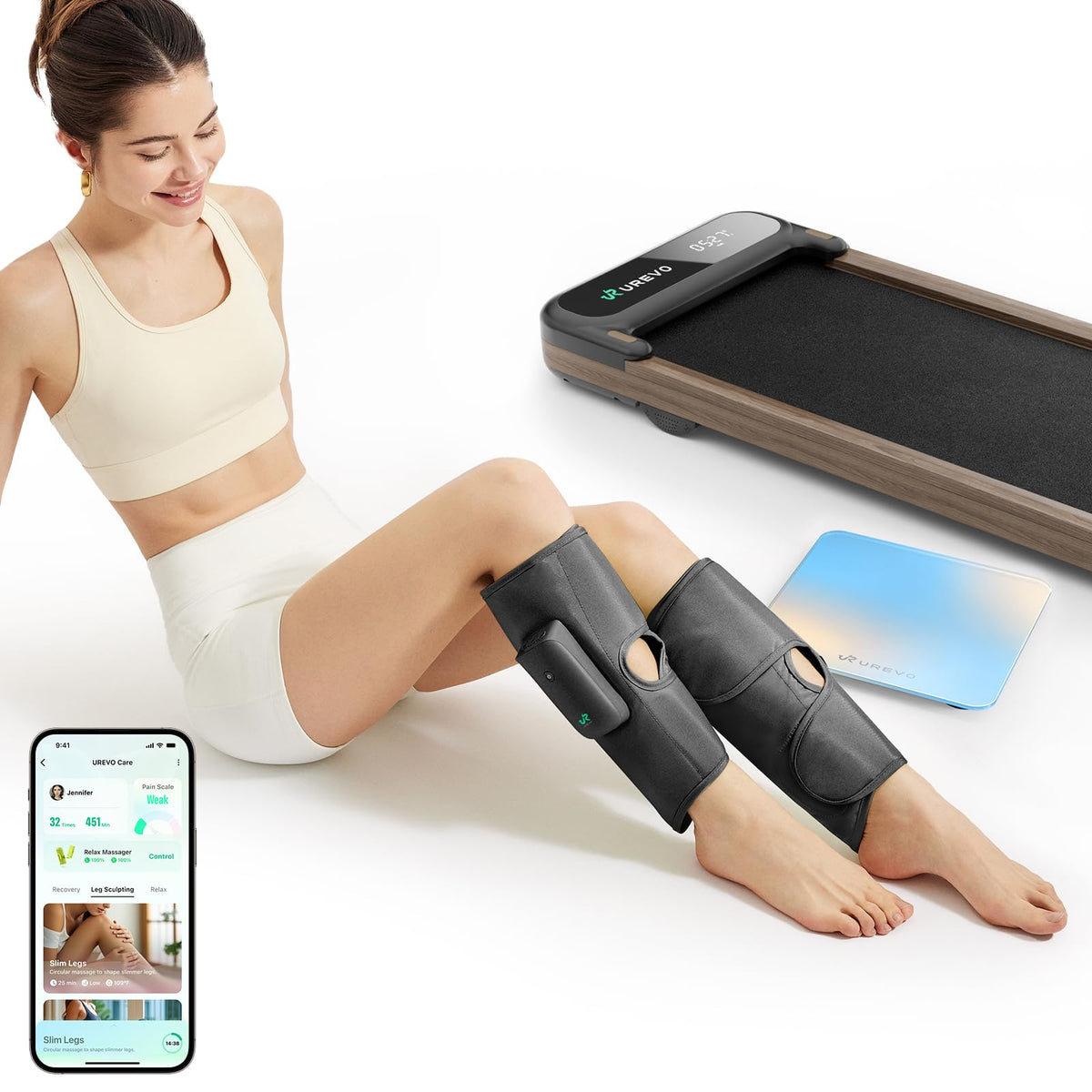 Smart Calf Massager with Air Compression, Adjustable Heat T4800