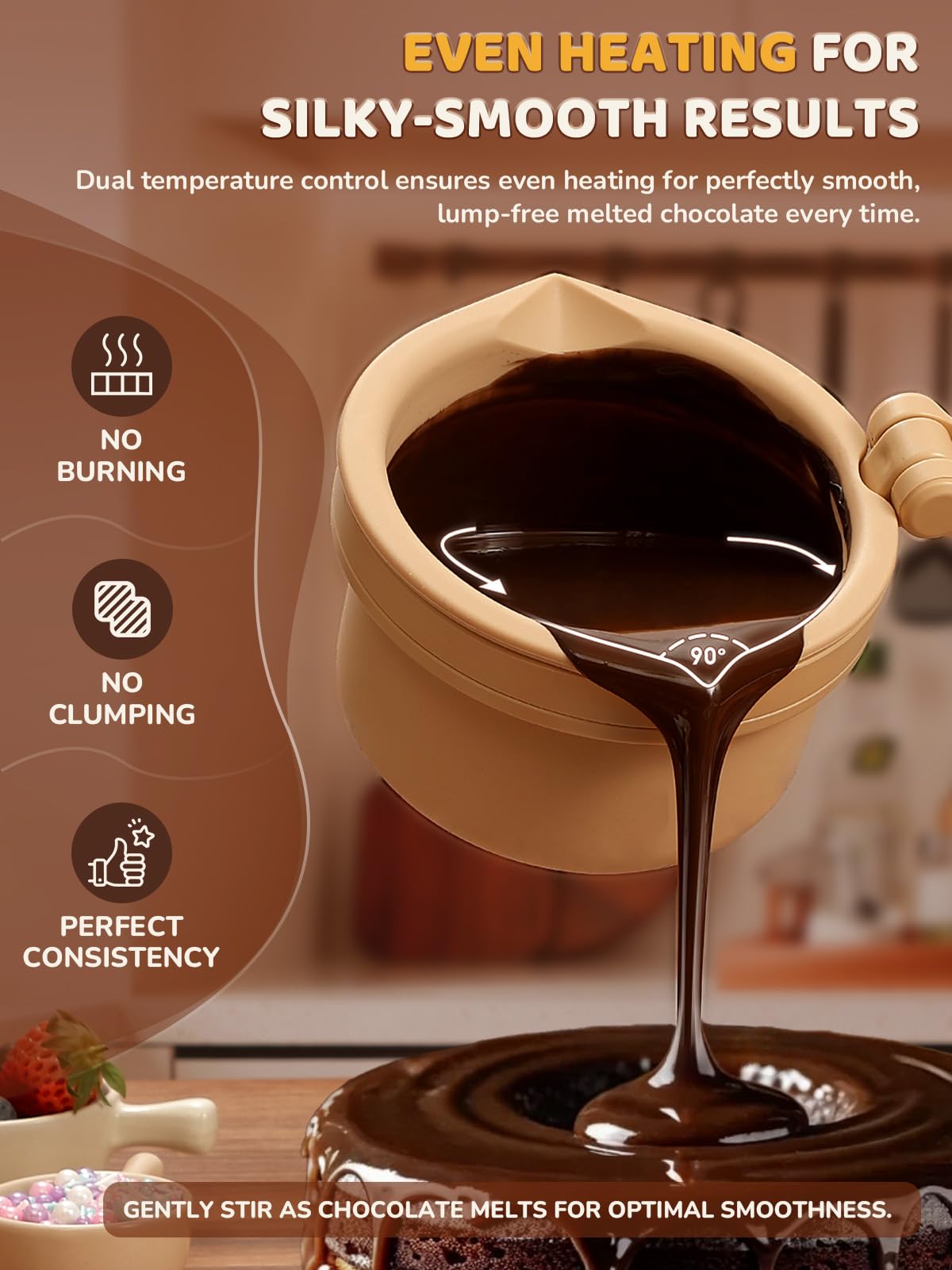 Electric Chocolate Melting Pot with 2 Insert Pots C654