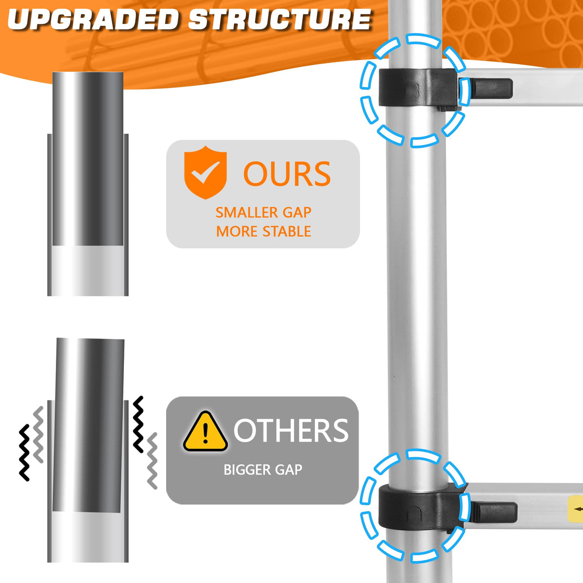 12.5 FT Aluminum Telescoping Ladder with 2 Hooks E158368
