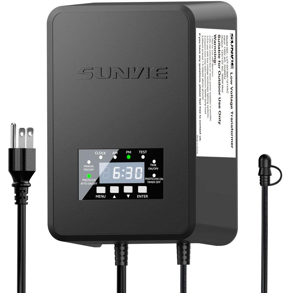 200W Low Voltage Landscape Transformer with Timer & Photocell Sensor B7849