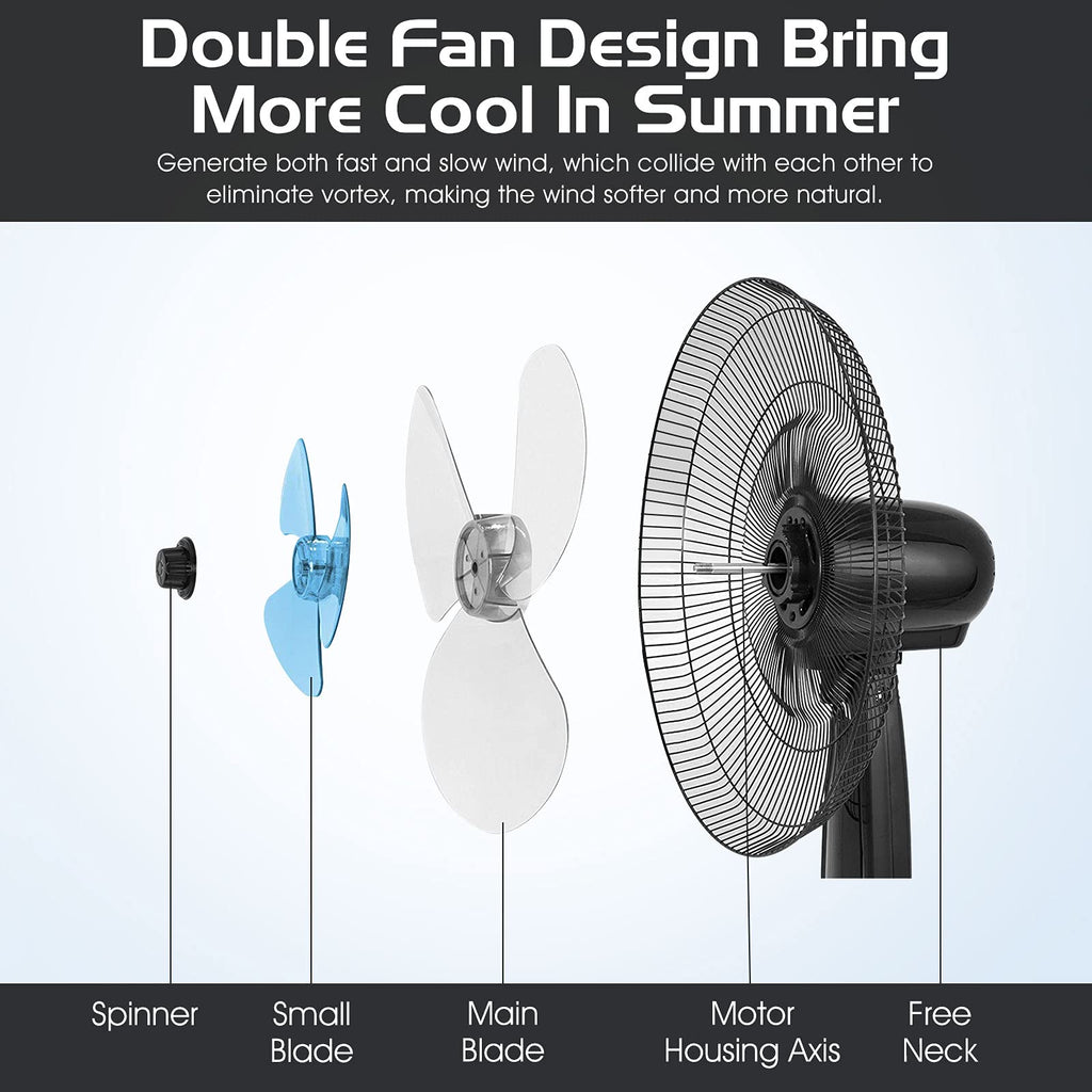 18 Inches Oscillating Pedestal Fan with Remote Control G276