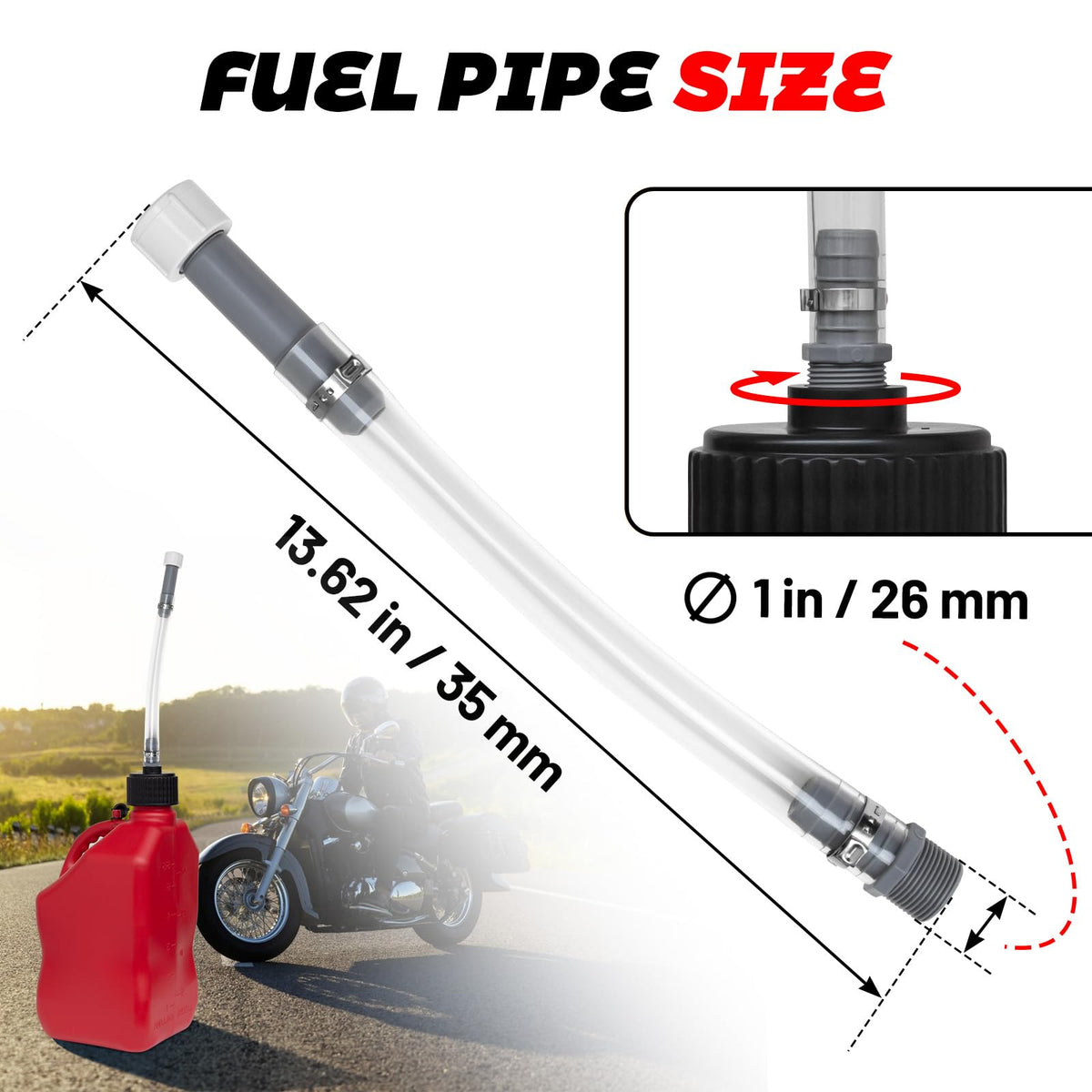 2 PCS 5 Gal Gas Can Hose T9653