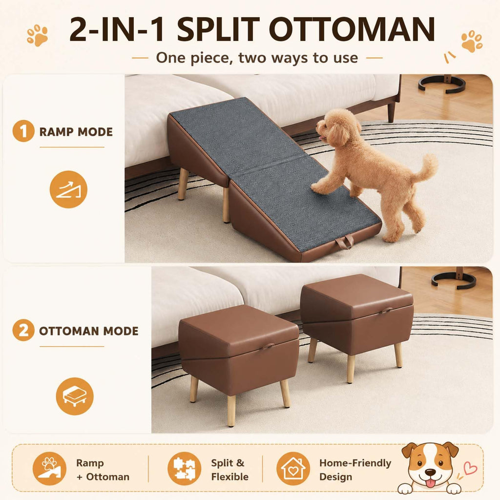 16" H Foldable Wooden Pet Stairs N228