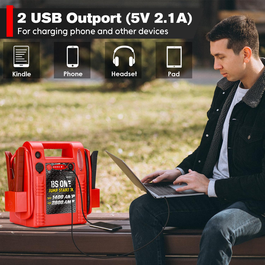 24V / 12V Heavy Duty Jump Starter with USB/DC Output and LED Light N4631