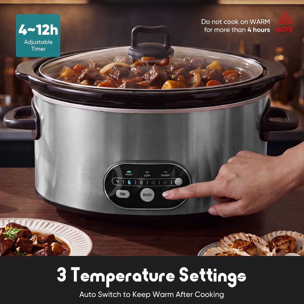 8 Quart Programmable Ceramic Nonstick Slow Cooker S9143