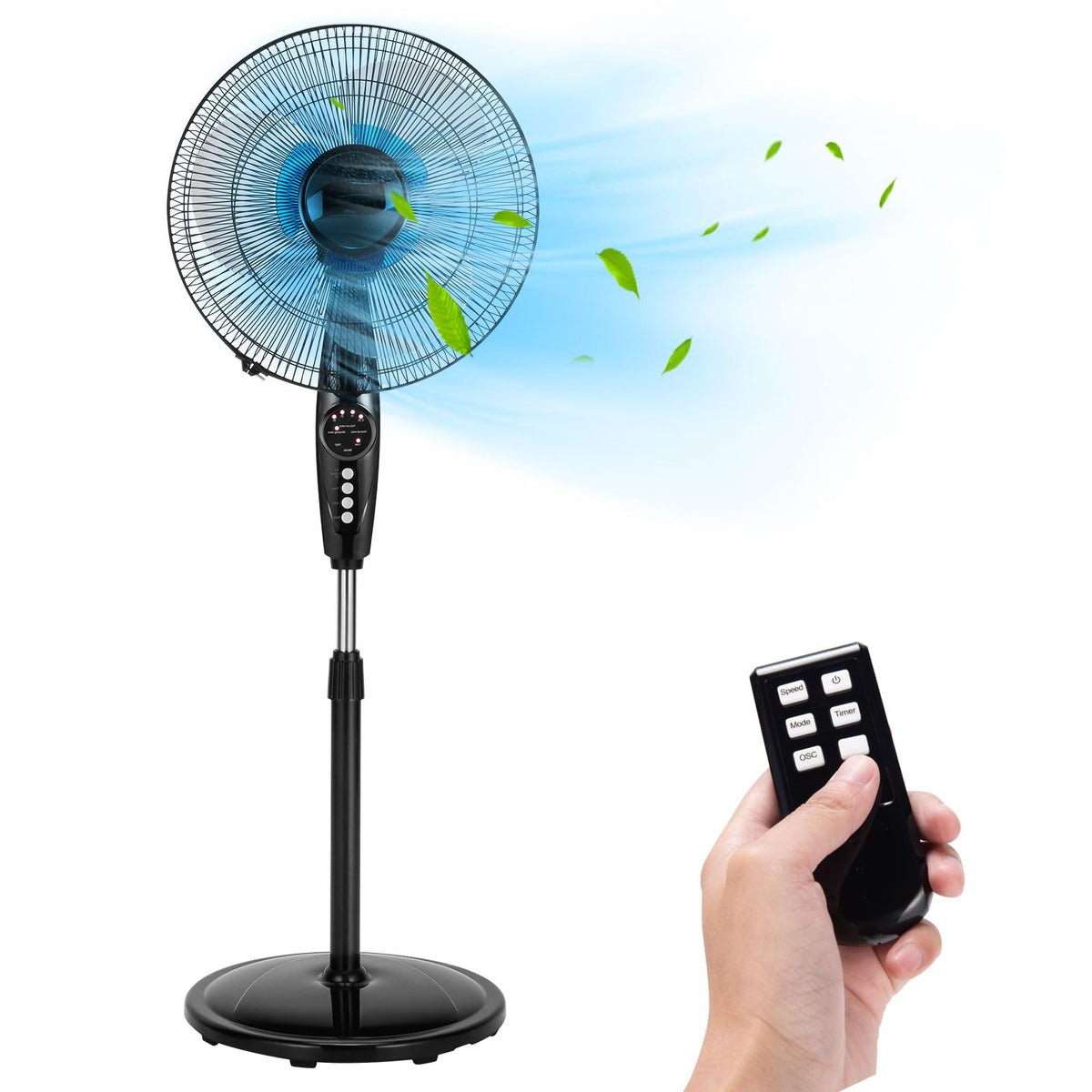 18 Inches Oscillating Pedestal Fan with Remote Control G276