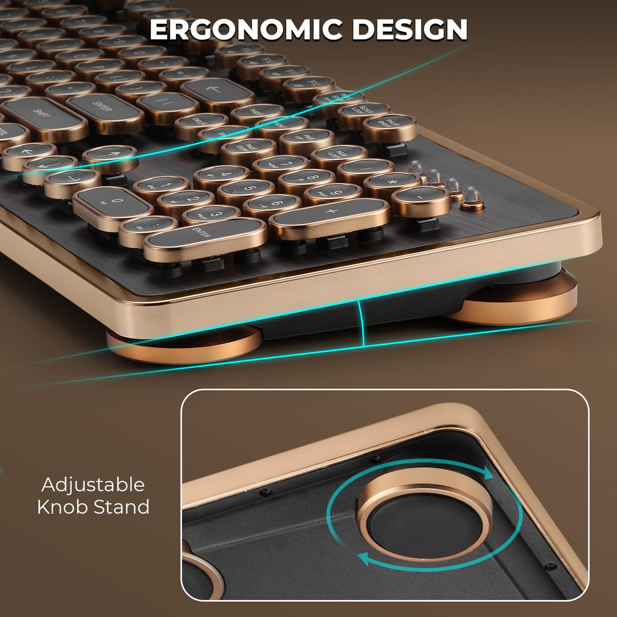 Wired Full-Size 104 Keys Mechanical Keyboard with Round Keycaps N110