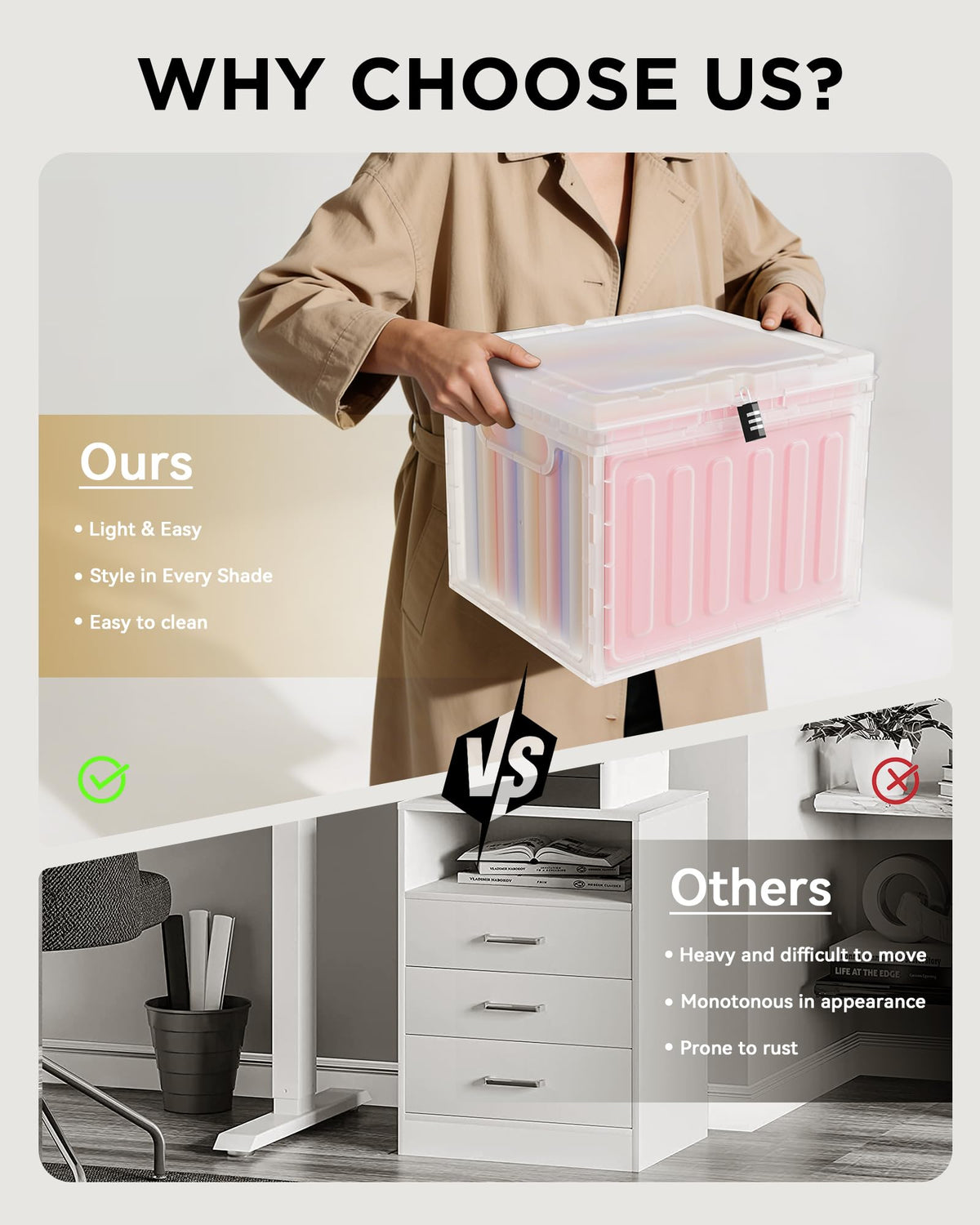 2 Drawer Plastic File Cabinet Z61170