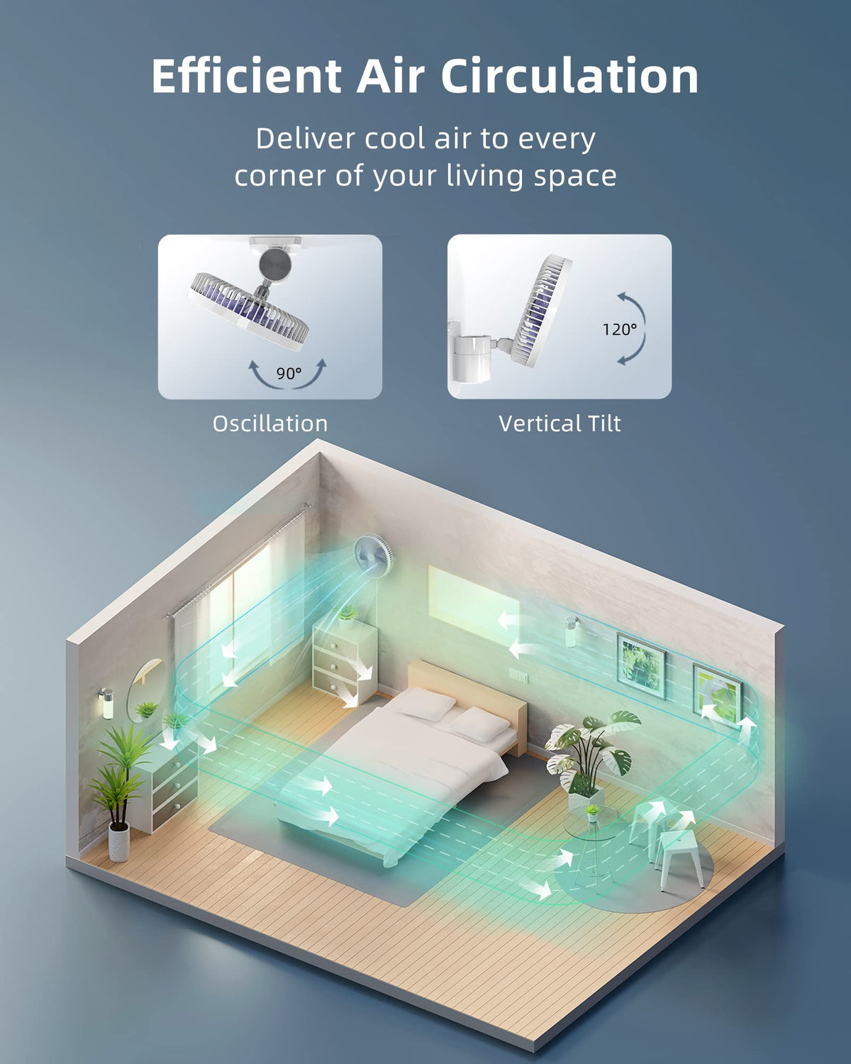 10'' Wall Mount Fan with Light and Remote Control Q797