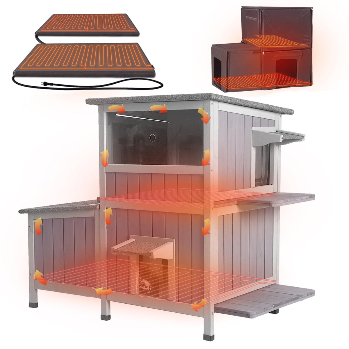 Extra Large Heated Insulated Cat House R479027