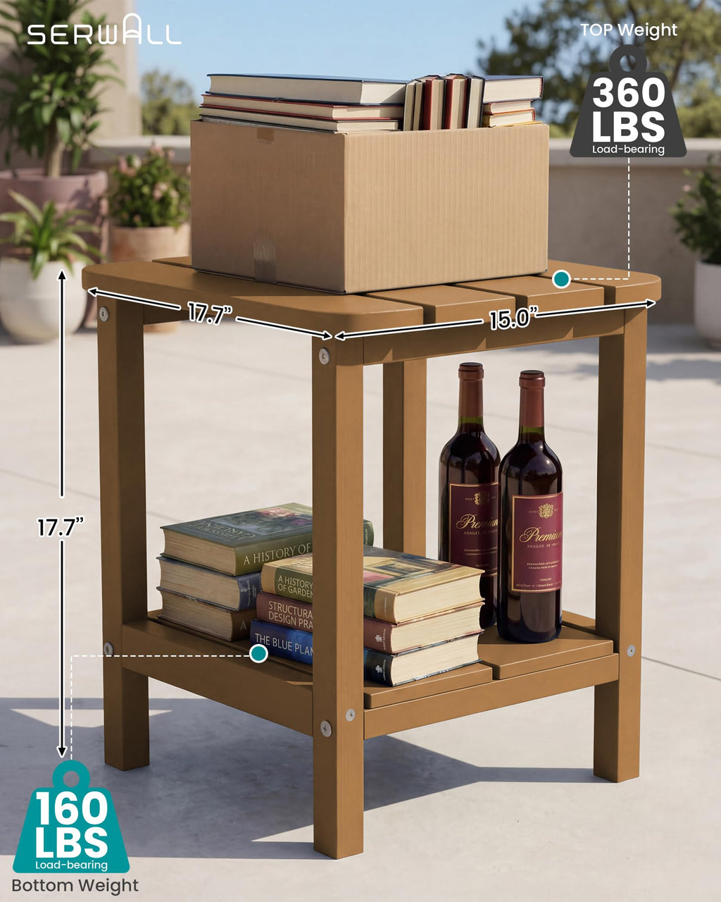 Brown Set of 2 Rectangular End Table O341202