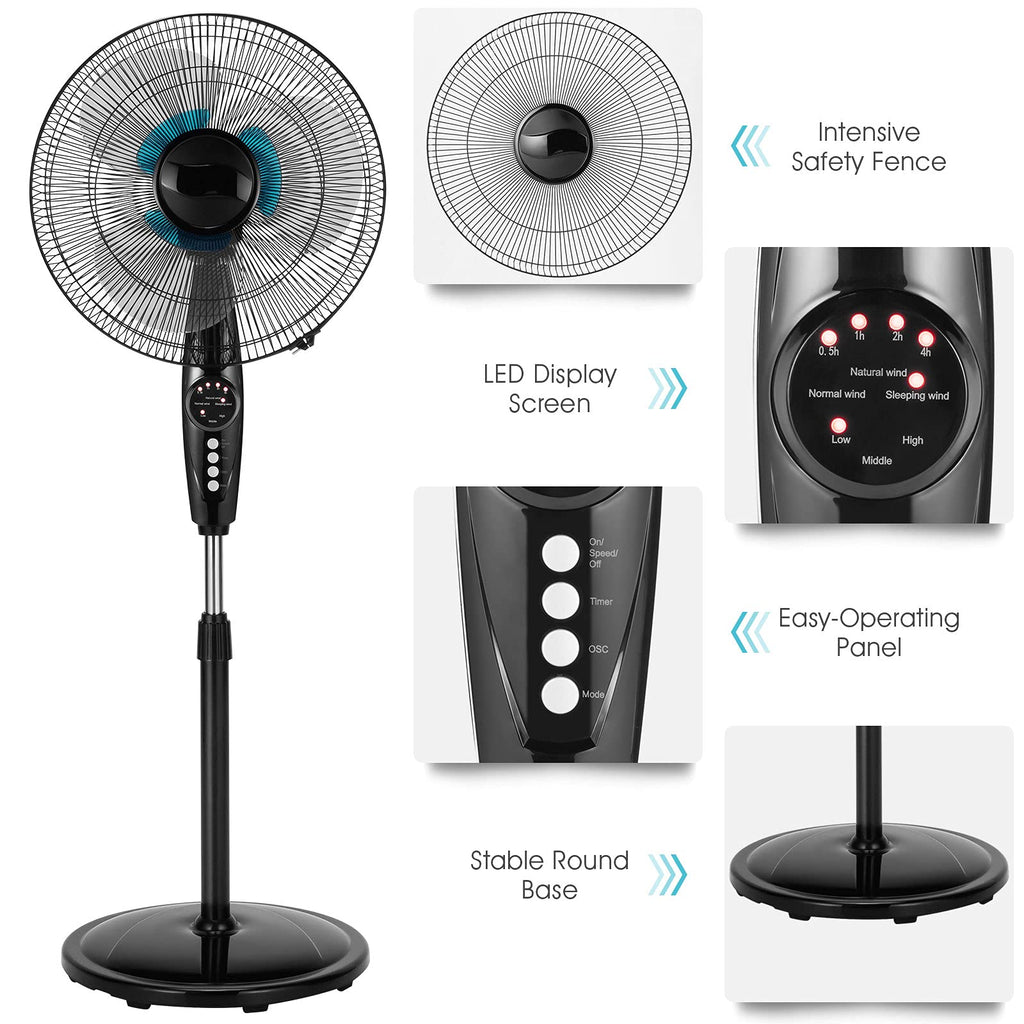 18 Inches Oscillating Pedestal Fan with Remote Control G276