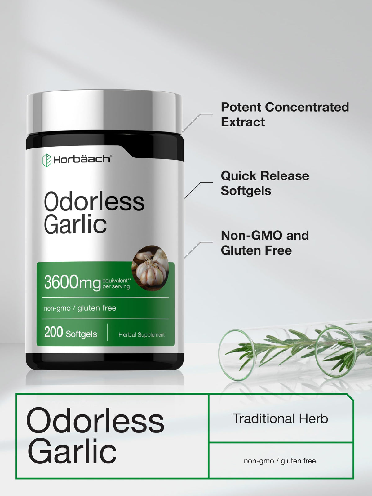 Odorless Garlic Softgel Supplement 200 Pills Z598981