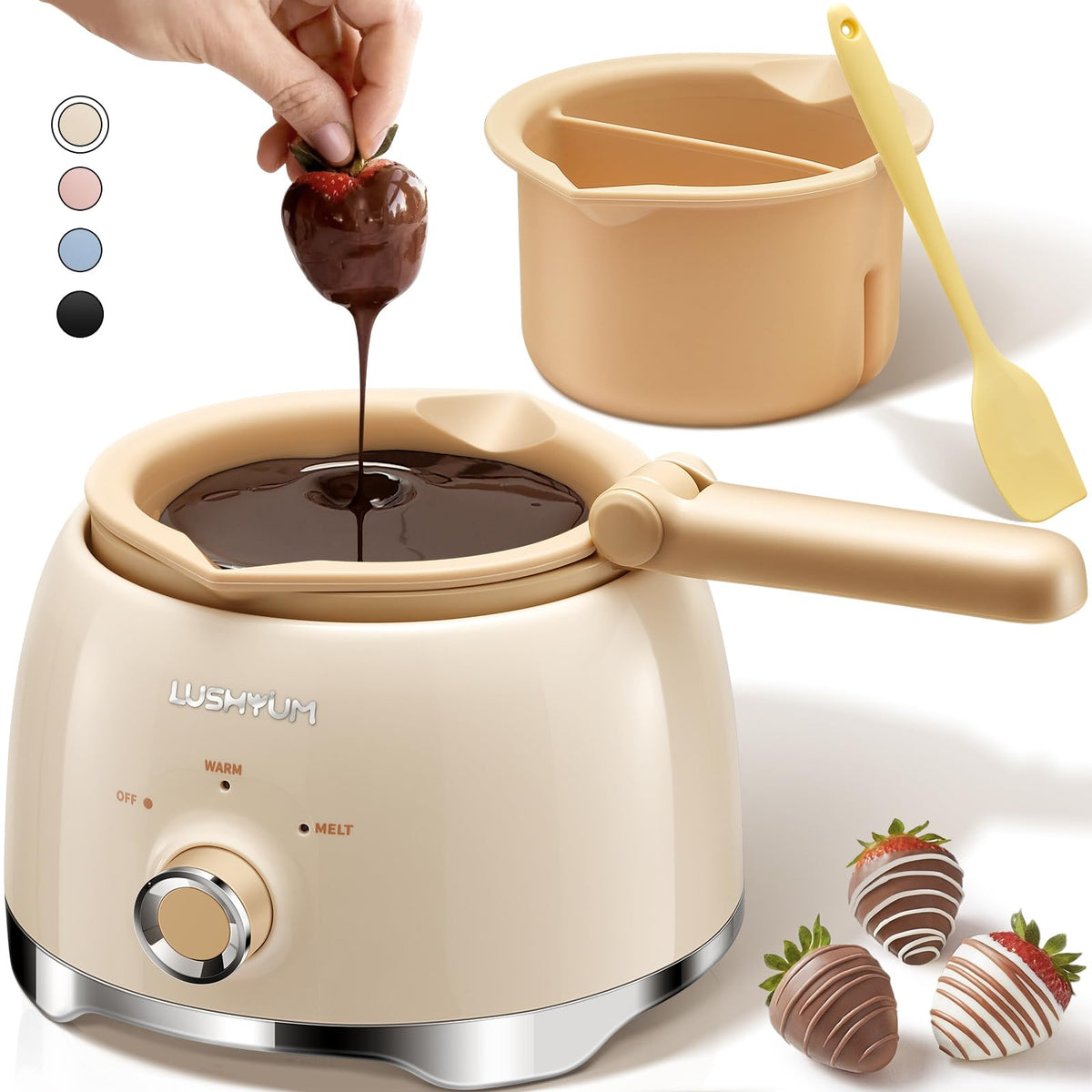 Electric Chocolate Melting Pot with 2 Insert Pots C654
