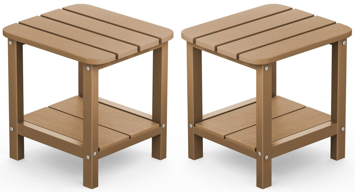 Brown Set of 2 Rectangular End Table O341202